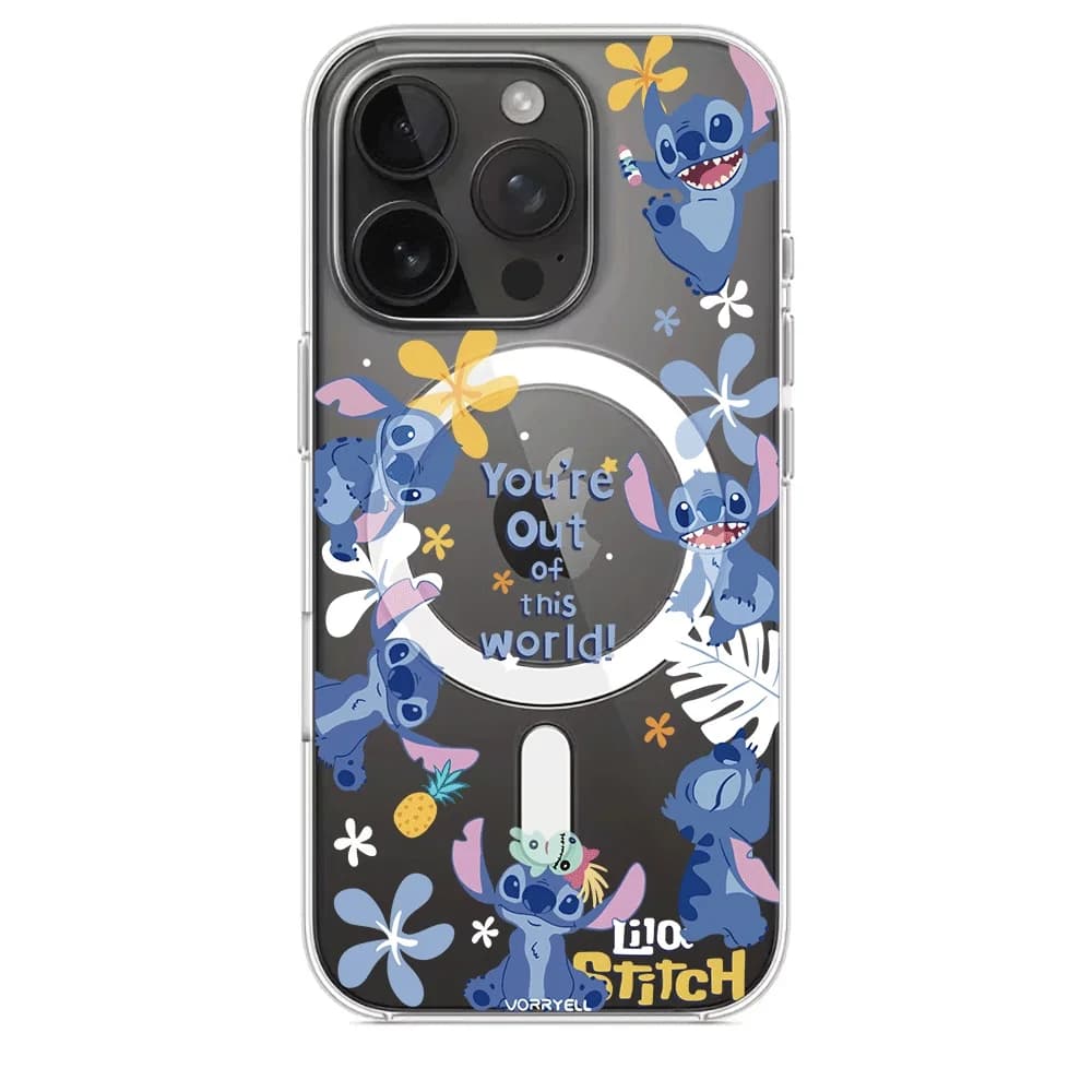 Lilo & Stitch You're Out Of This World Phone Case For iPhone 17 16 15 14 Por Max 16 15 Plus 17Air Acrylic For Magesafe Cover