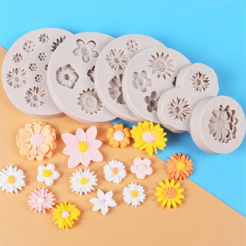 Stampo da forno a margherita in Silicone morbido 3D crisantemo selvatico a forma di fiore fondente stampo per la produzione di cioccolato strumenti per la decorazione di torte per la casa