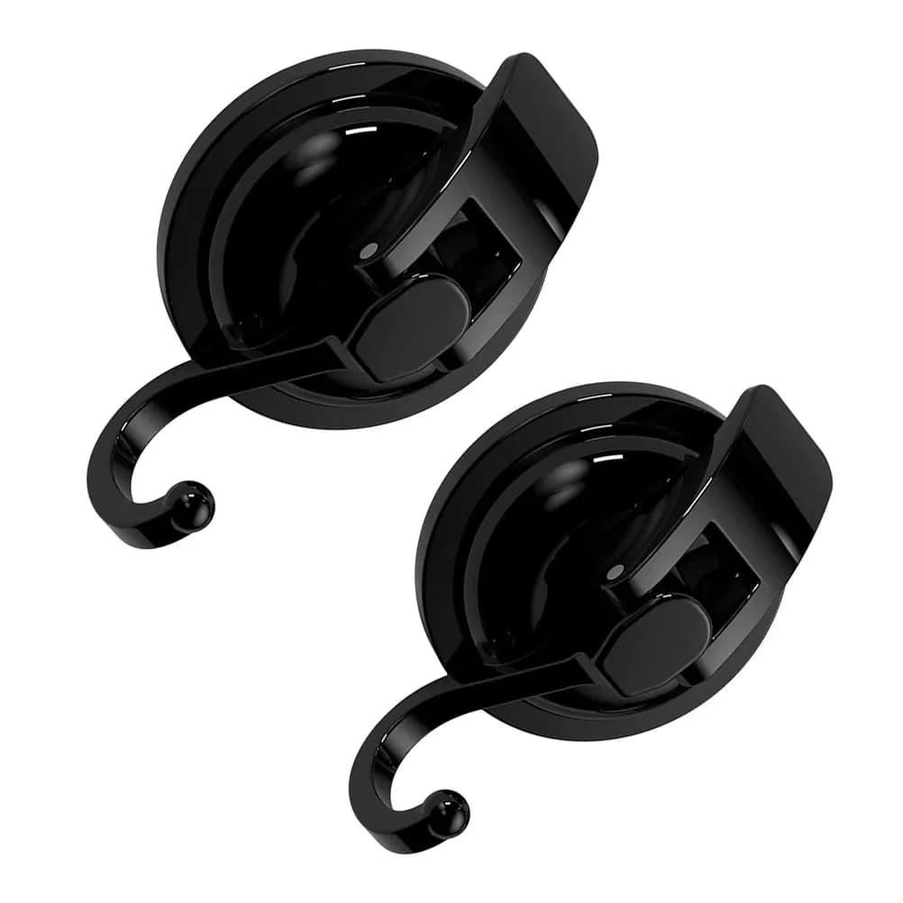 2Pcs Strong Suction Hooks for Bathroom Kitchen Mirror Glass Wall No Drill Traceless Removable Reusable Vacuum Cup Hooks