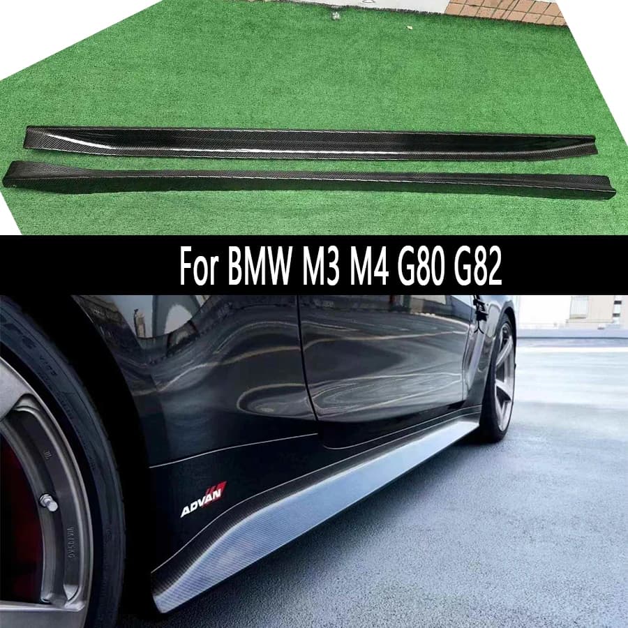 For BMW M3 M4 G80 G82 G83 Carbon Fiber Side Skirts Side bumper Splitters Side skirt Cupwings Winglets Canards body kit