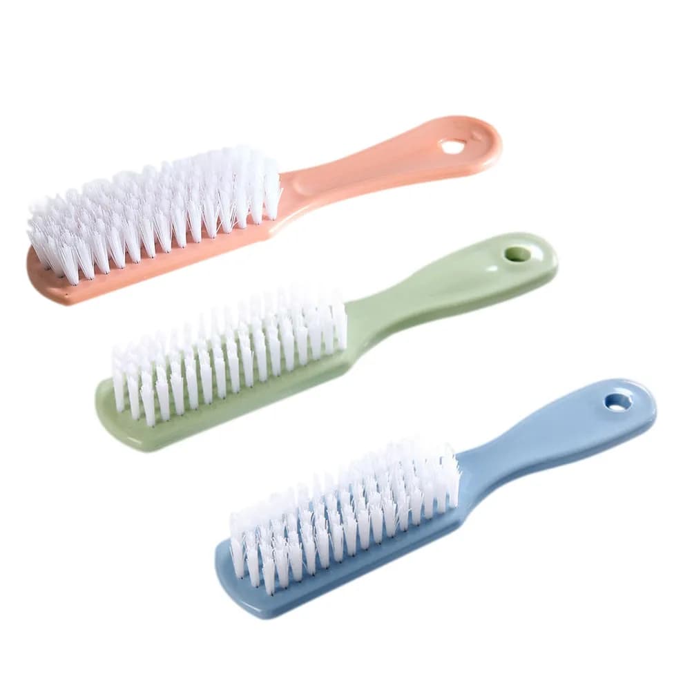 3Pcs Shoe Cleaning Brush with Hanging Hole Long Handle Comfort Grip Flexible Bristles Reusable Plastic Brush for Home Office