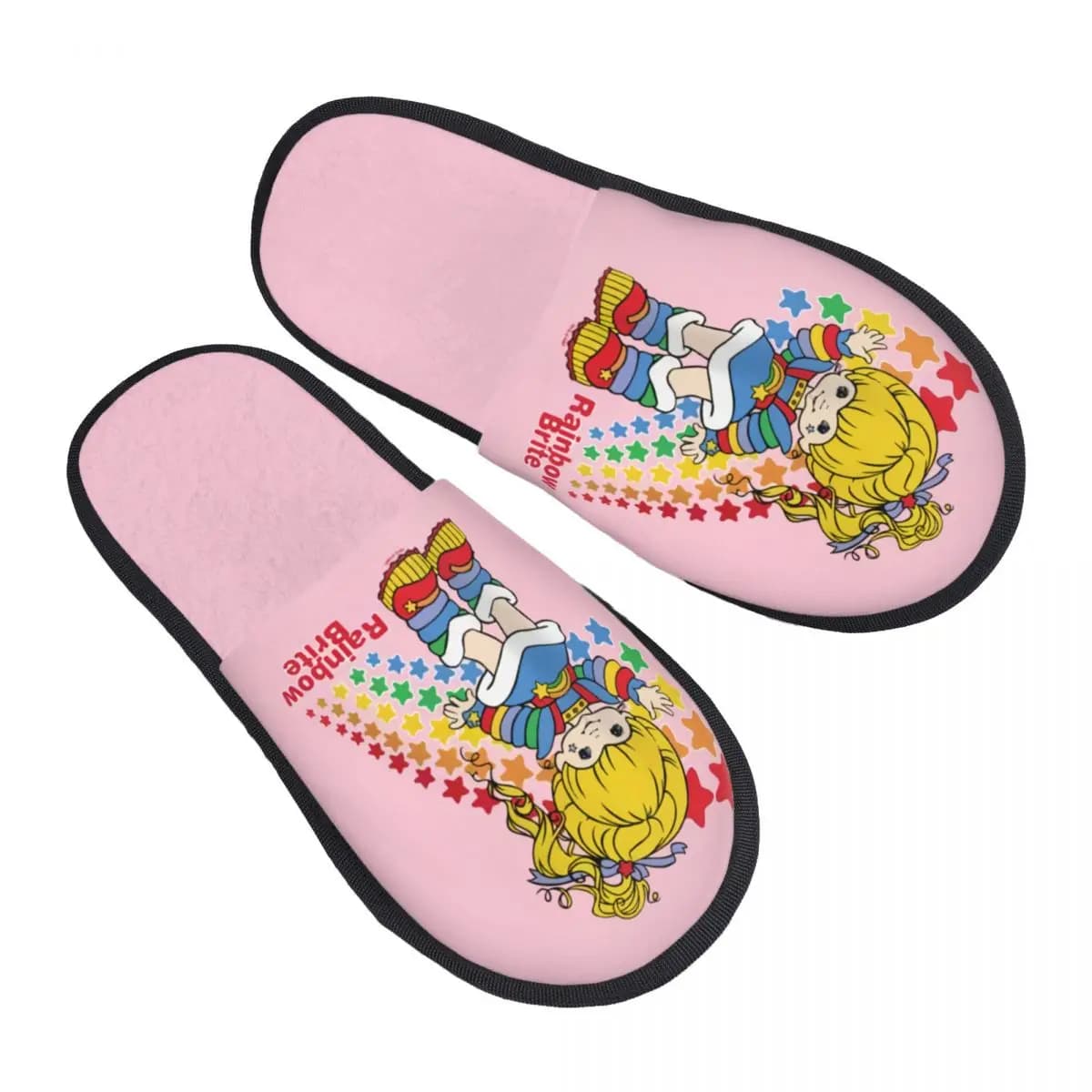 Personalizzato Cartoon Cute R-Rainbows B-Brite Anime Morbida Memory Foam Pantofole da casa Donna Accogliente calda antiscivolo Suola Pantofola