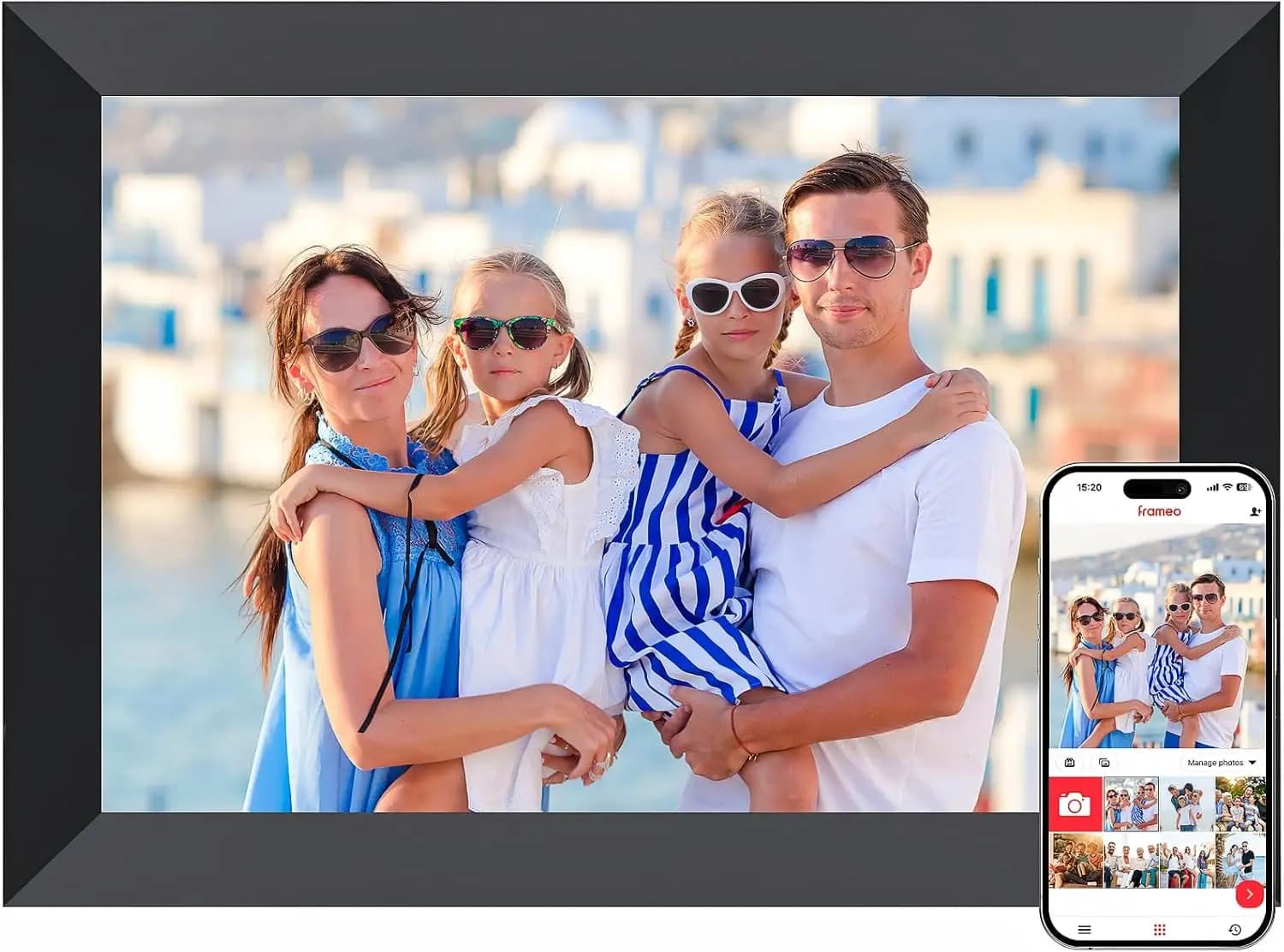 10.1" WiFi Digital Picture Frame, HD Touch Screen, Auto-Rotate, Share Photos via App