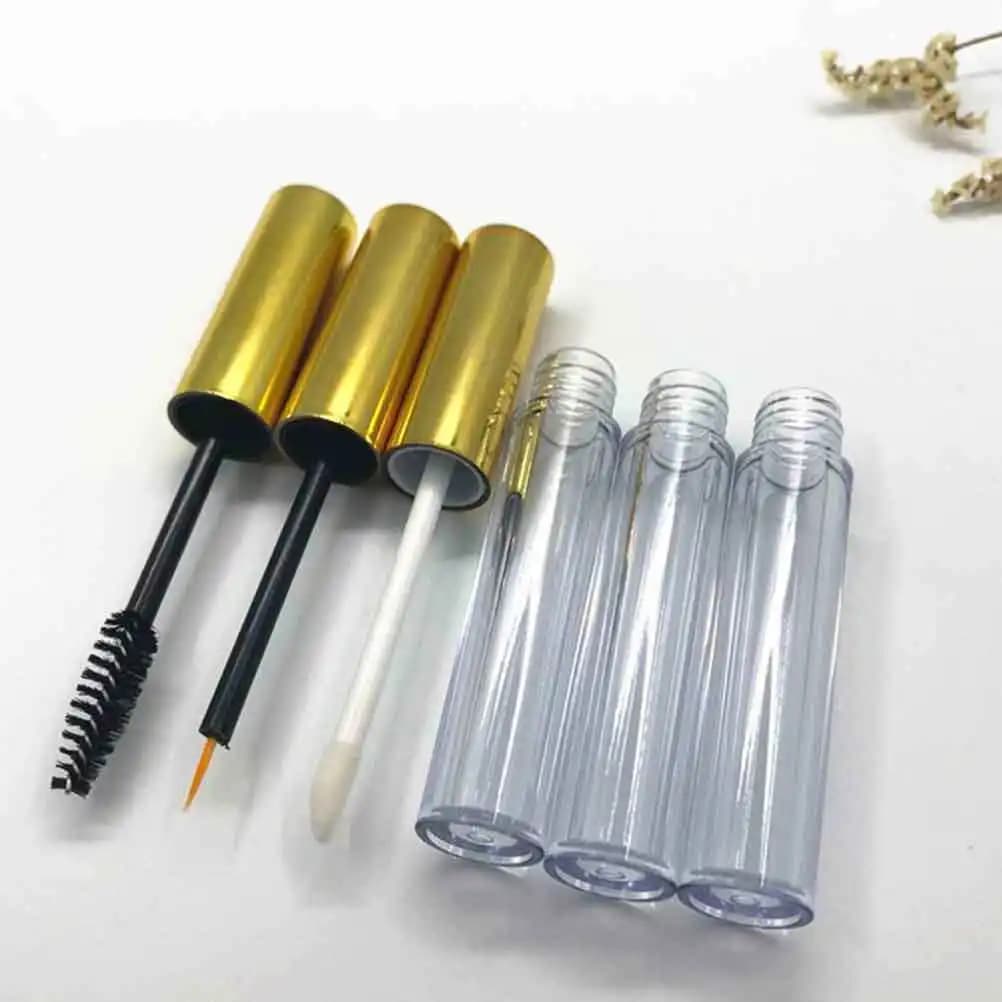 Set di 6 Flaconi Vuoti da 3,5ml per Lucidalabbra ed Eyeliner con Pennello per Ciglia, in PET ABS Ecologico e Antigoccia