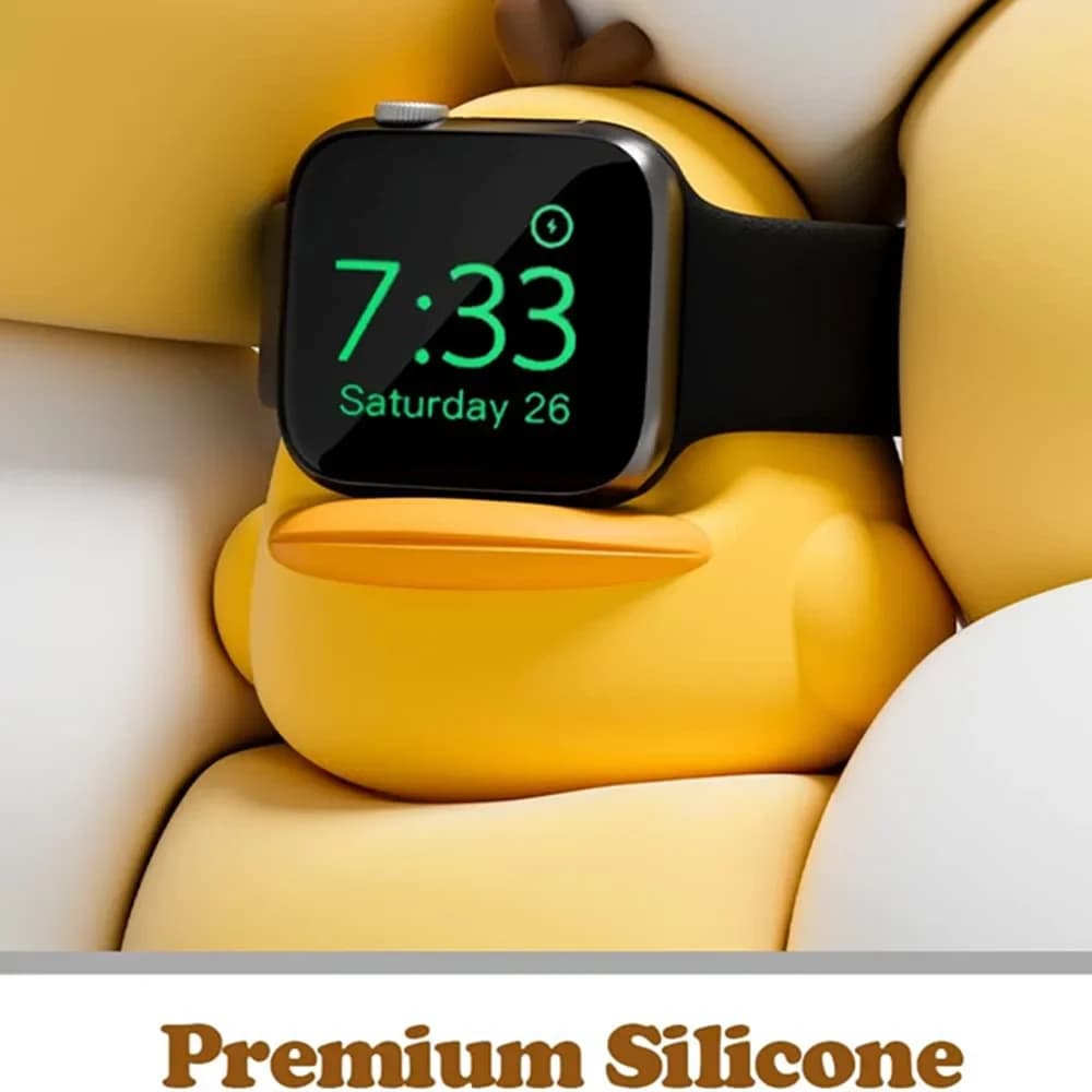 Supporto per caricabatterie per Apple Watch Series49/45/44/42/41/40/38mm iWatch Ultra2/Ultra/9/8/SE2/7/6/SE/5/4/3/2/1, charg in Silicone anatra carino