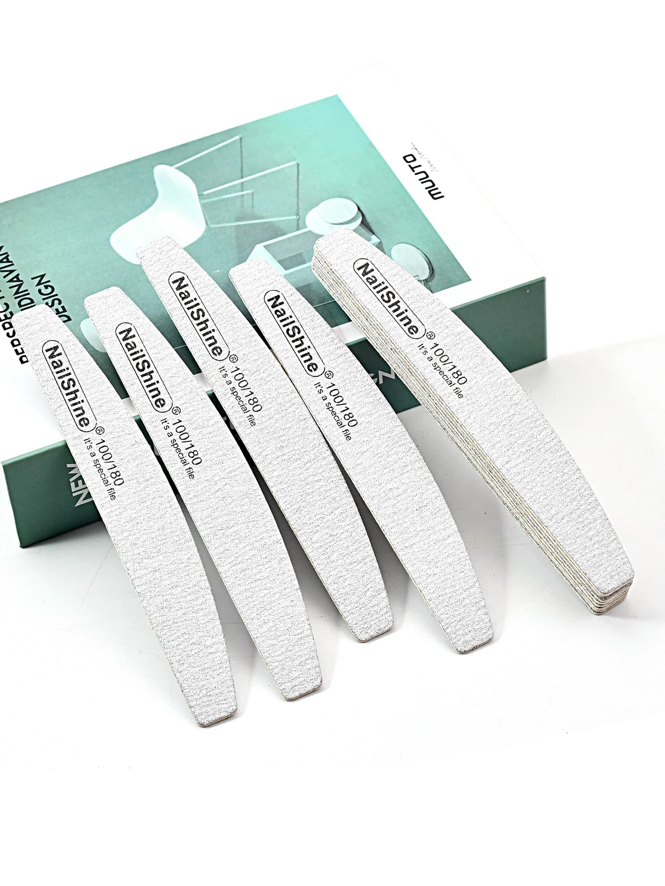 50 Lime per Unghie in Legno Spesso e Resistente, Grana 100/180, per Manicure e Pedicure, Lime Abrasive Grigie a Forma di Barca per Lucidatura e Cura delle Unghie