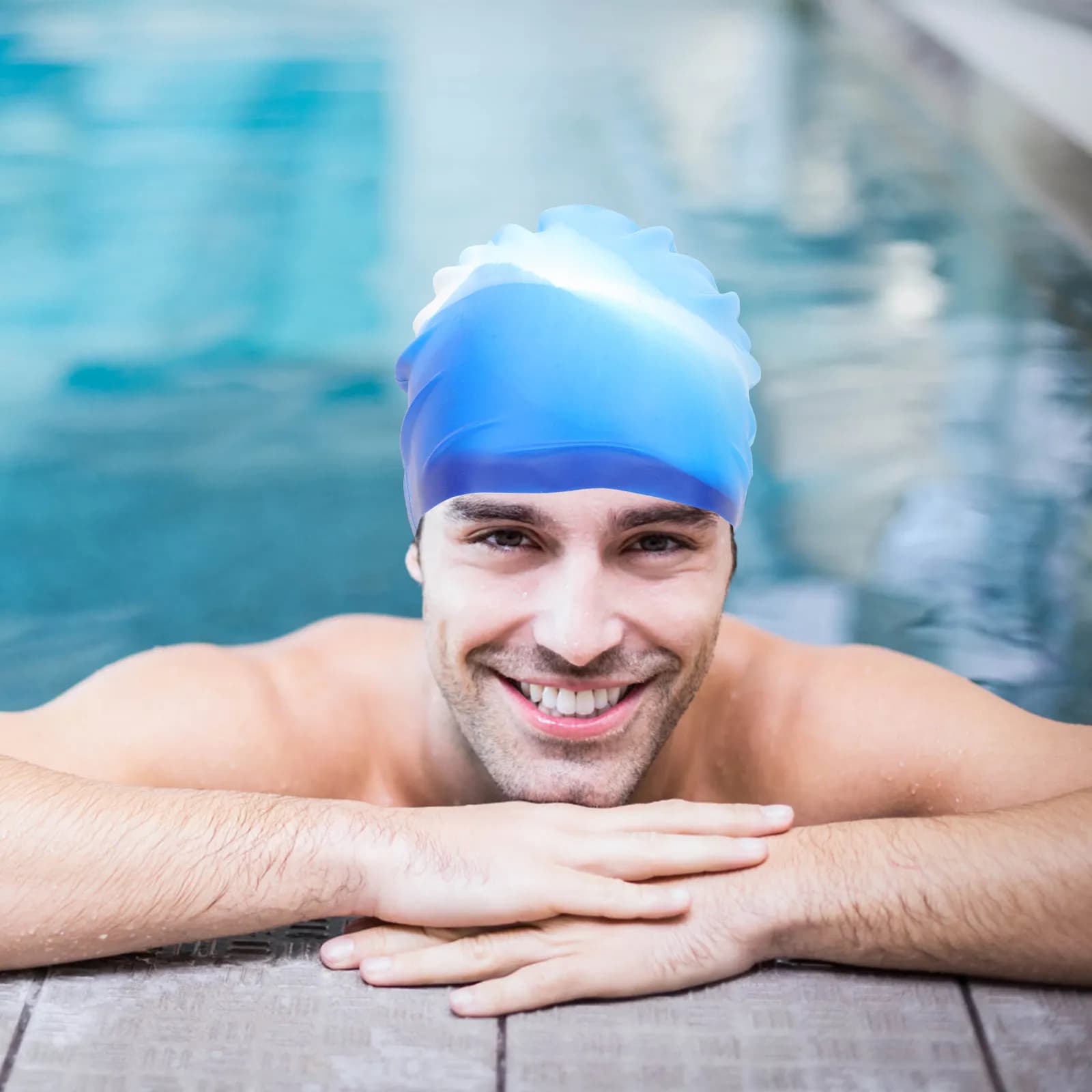 2 Pezzi Cuffie da Nuoto Professionali Impermeabili in Silicone, Design Antiscivolo, Facili da Indossare e Togliere, per Adulti
