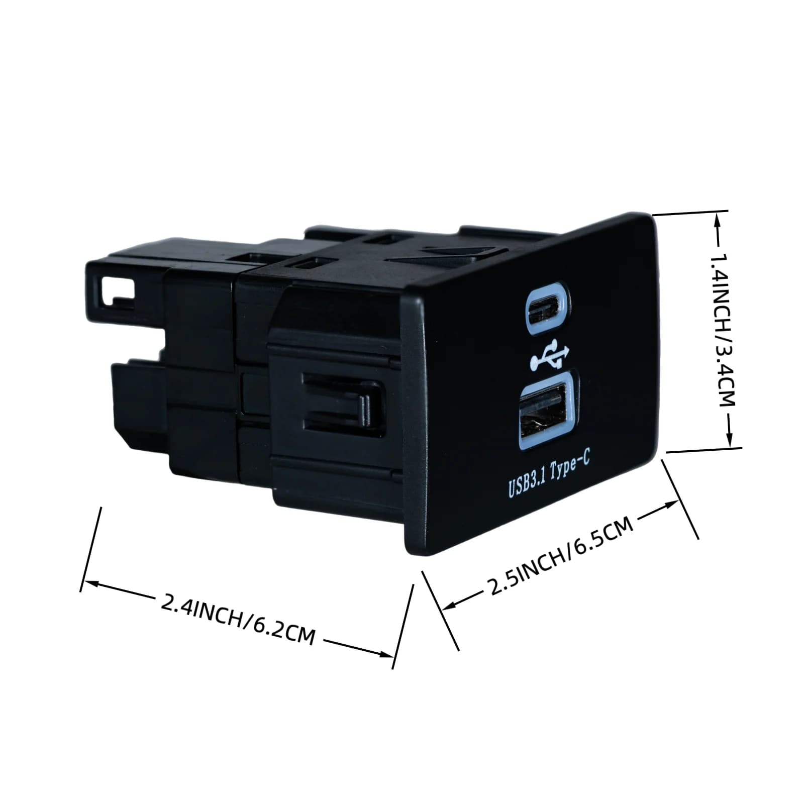AOTSR Wireless CarPlay Android Auto USB HUB For Ford Lincoln SYNC3.4 PD Fast Charging Adapter