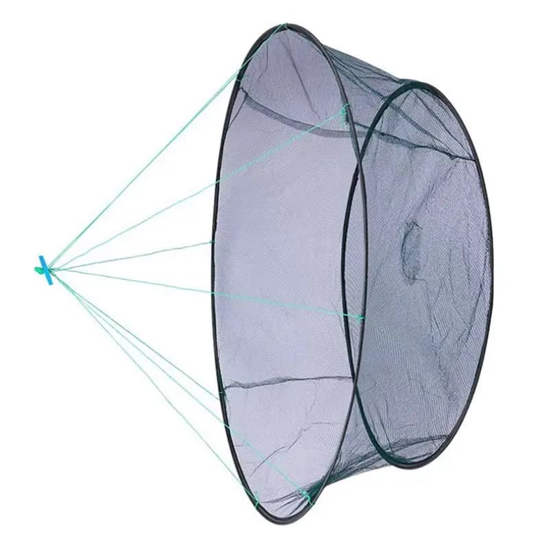 ABLB-3X Portable Foldable Fishing Net Hand Net With Fishing Rope For Catching Fishes Crabs Lobster Fishing Accessories