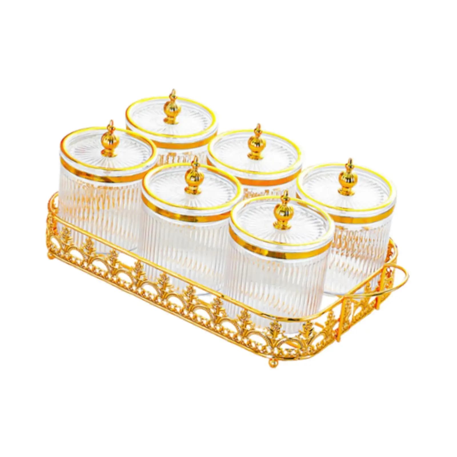 6Pcs Canisters for Organizing with Handle Tray for Chip Snacks Coffee Bean