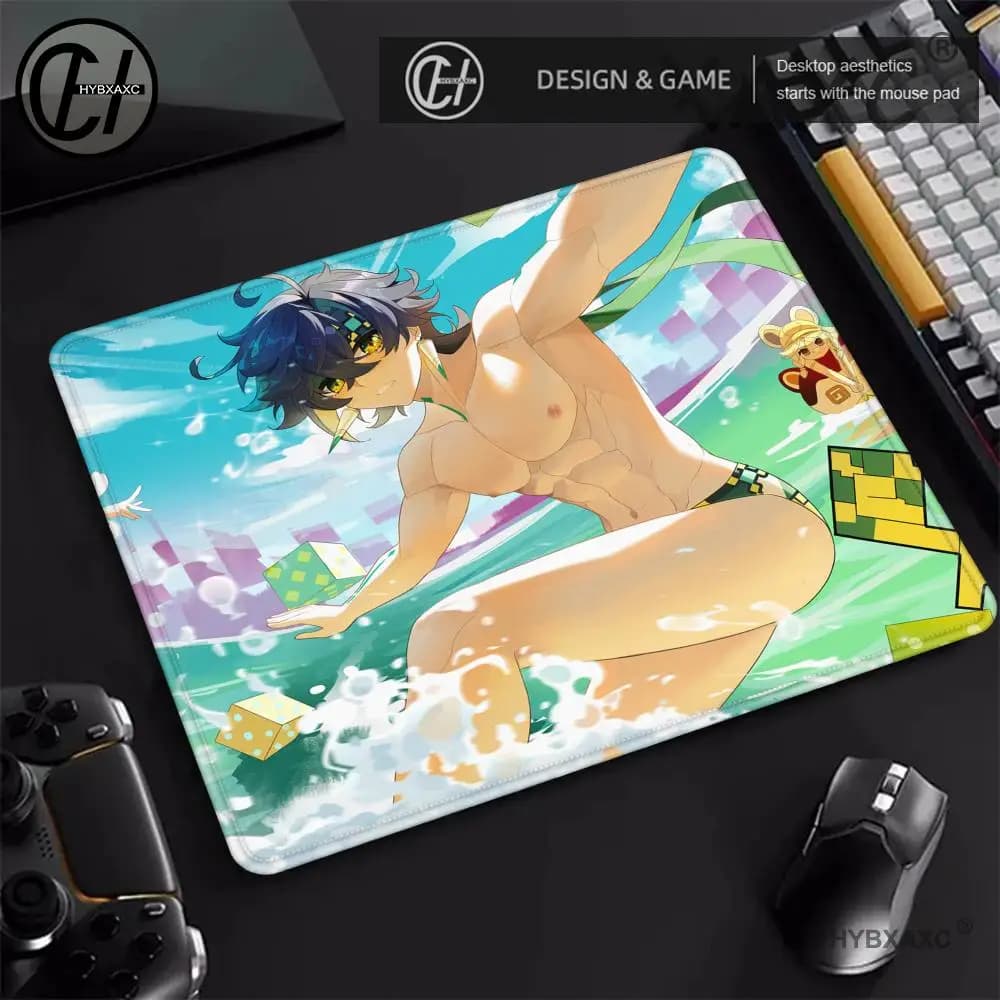 Genshin Kinich Mouse Pad Gomma del fumetto Piccolo mouse pad computer desktop tastiera da ufficio e-sport gioco ROG HYBXAXC Mouse pad