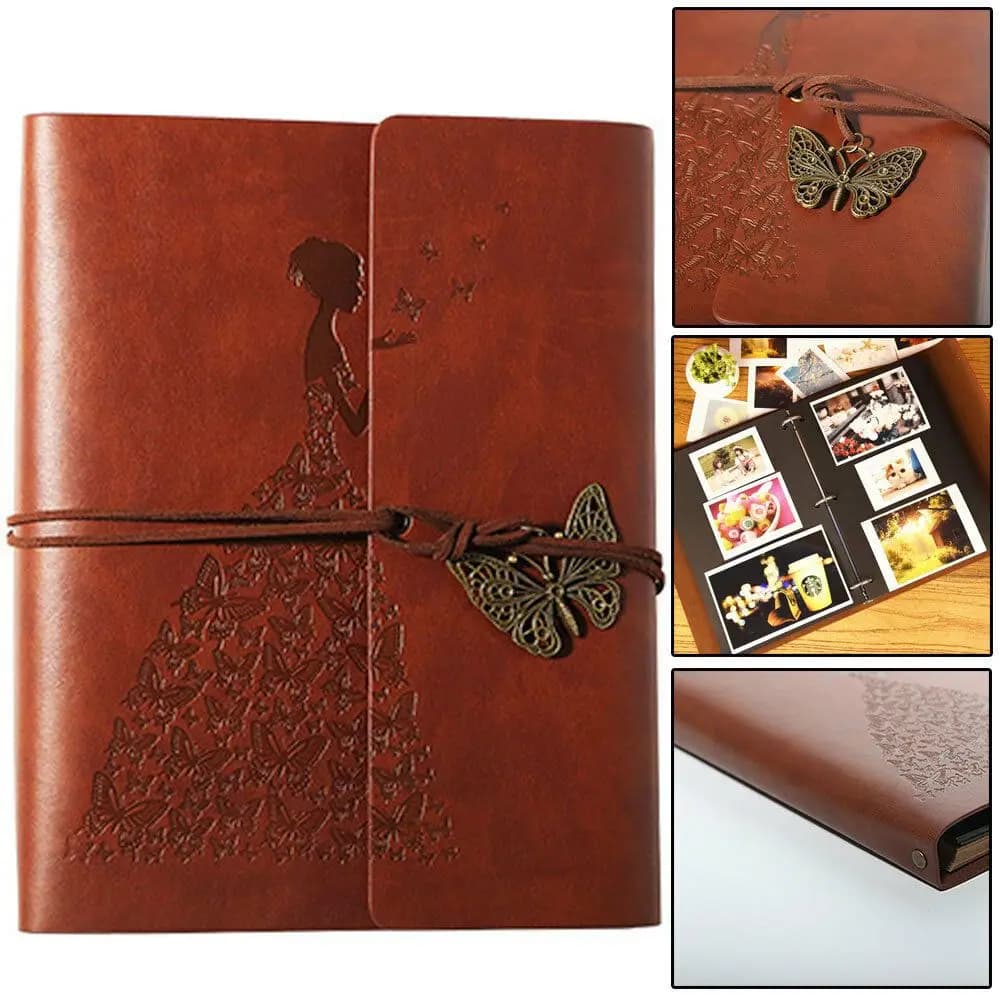 Scrapbook Gifts Vintage Leather Photo Album Notebook Diary Journal DIY Albums