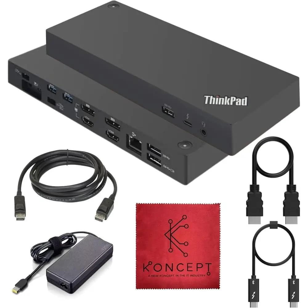 Thunderbolt 3 Dock Gen 2 with Dual UHD 4K Display Support, 135W Power Delivery, USB-C, HDMI, DP, and TB3 Cable Included (Renewed