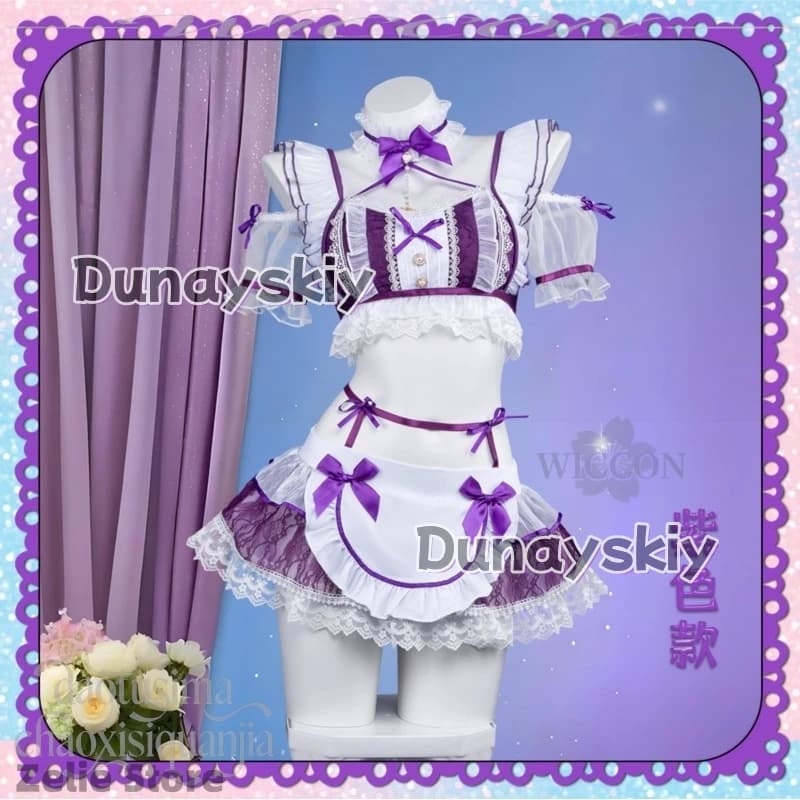 Design Originale Y2K Jirai Kei Kawaii ACG Nijigen Costume da Cameriera in Stile Giapponese, Dolce Lolita, Cosplay, Grazioso Mini Abito JK in Pizzo Viola