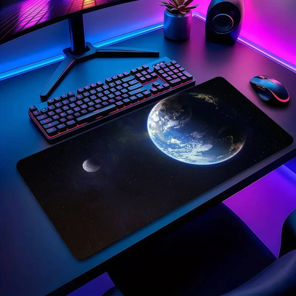 Tappetino per mouse Space Nature Earth From Space, antiscivolo, ispessito, grande, con bordo rinforzato, per ufficio, studenti, gaming