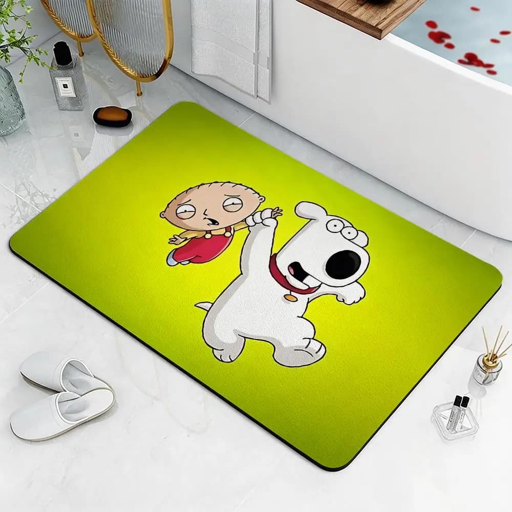 Tappetino da Pavimento Cartoon F-Family Guy in Diatomite Ecologico Antibatterico e Antiodore per Cucina e Bagno