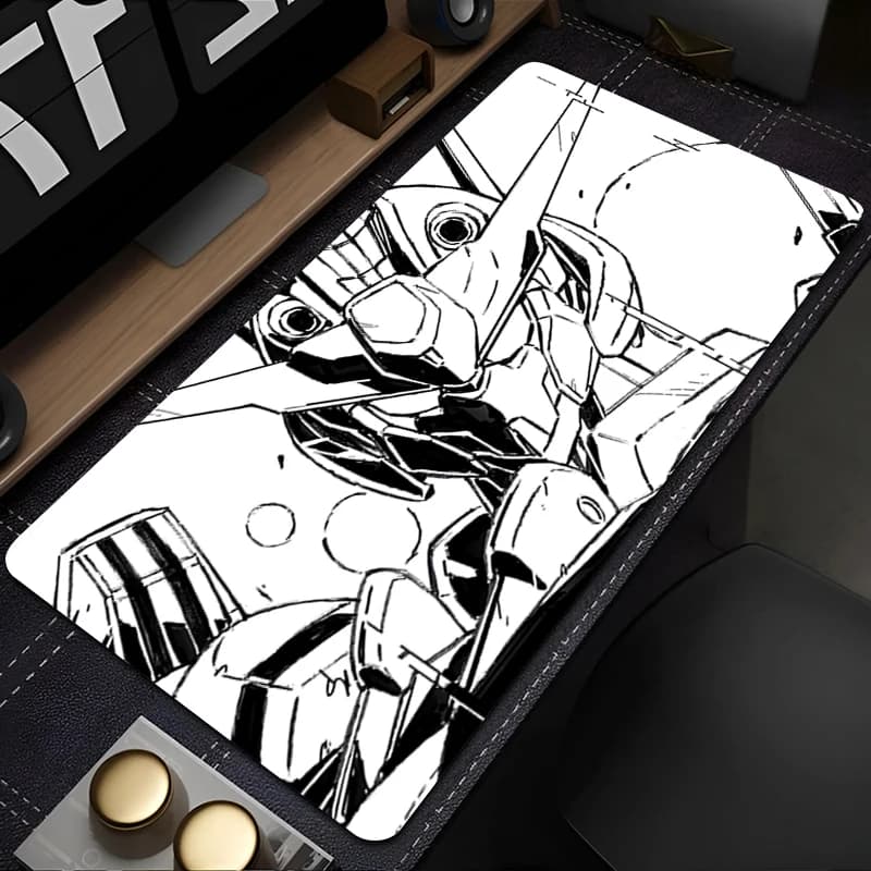 Tappetino per mouse Guerriero meccanico Gundam Computer aereo Gamer Accessori per PC Tappetino per mouse Tappetino per tastiera per laptop in gomma antiscivolo