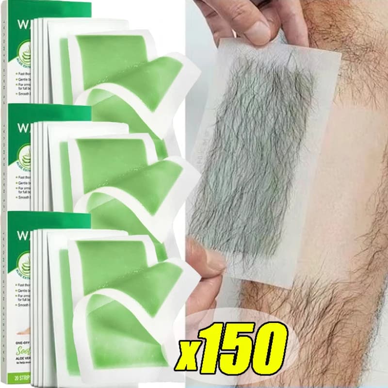 150PCS Indolore Veloce Depilazione Strisce di Cera Viso Corpo Depilazione Bikini Gamba Braccio Depilazione Patch Unisex Donne Strumento di Bellezza