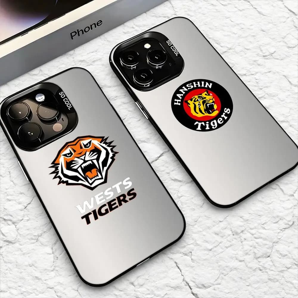 Famous Teams H-Hanshin Tigers phone case for iPhone 17 16 15 14 13 12 Pro Max Air Aurora opaque laser metallic