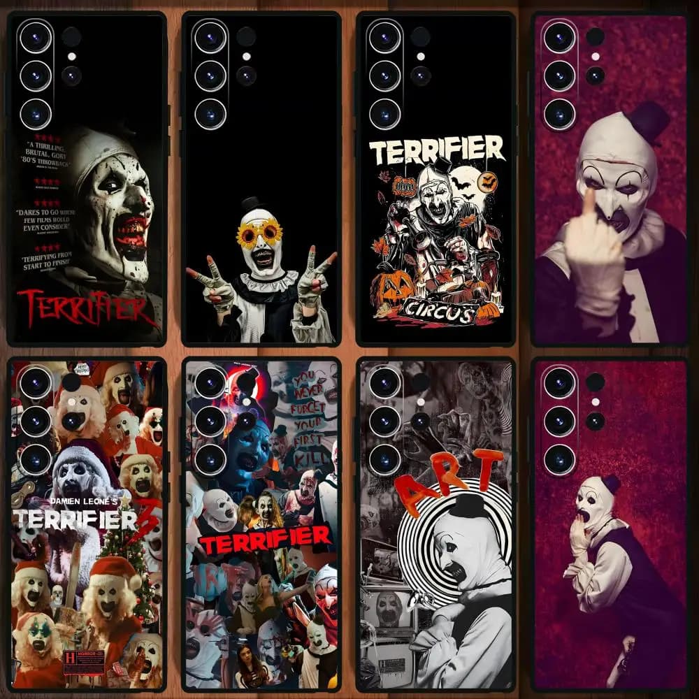 Art the Clown Phone Case For Samsung Galaxy S26 S25 S24 S23 S22 S21 Plus Ultra Note20 Soft Black