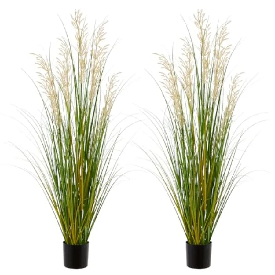 Pianta Artificiale Alta 47 Pollici, Erba Sintetica in Vaso, Piante Finte per Interni, Fiori Decorativi e Fogliame per Casa e Ufficio, Ideale per l'Arredamento