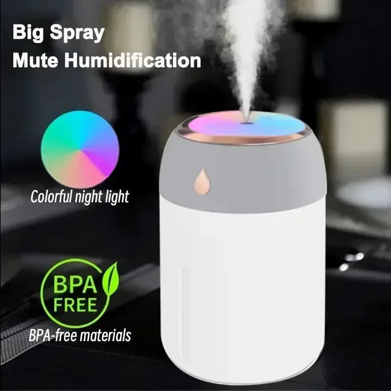 Umidificatore per auto USB, diffusore di aromi elettrico, purificatore di oli essenziali, mini umidificatore silenzioso per auto, casa, camera da letto