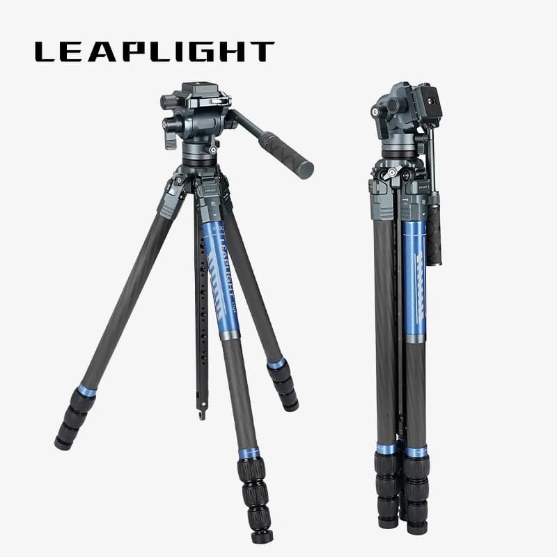 LEAPLIGHT Carbon Fiber Camera Tripod Professional Travel Expandable Central Axis Compact Tripod for DSLR Camera Video Camcorder