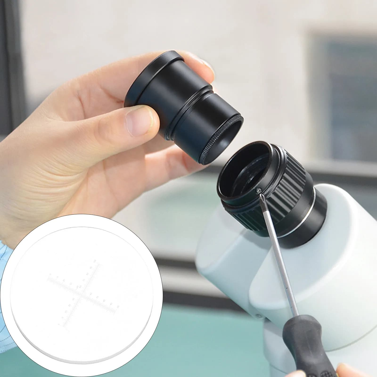 Micrometro per Microscopio, Righello di Calibrazione Oculare di Precisione, Strumento di Misurazione per Calibrazione dell'Area