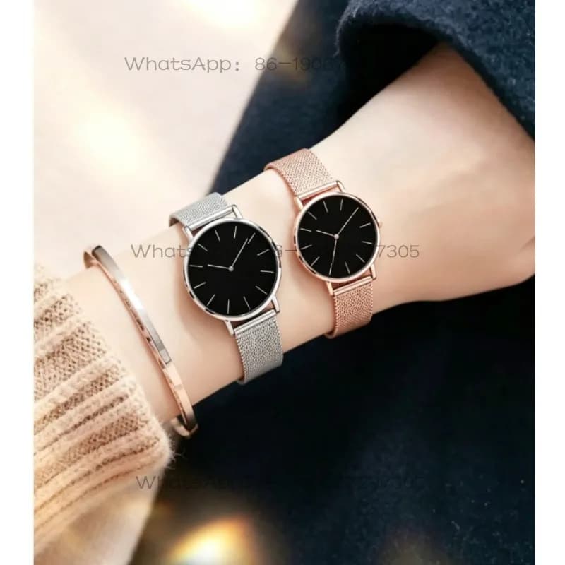 Two-needle Ultra-thin Watch Women's High-end Sense Temperament Generous Simple Female Watch Student Waterproof