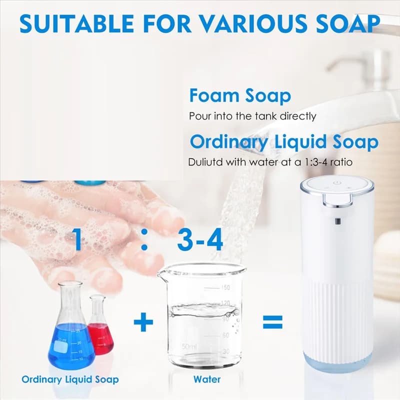 Dispenser automatico di sapone schiumogeno senza tocco Dispenser automatico di sapone Touchless Touchless per bagno, cucina