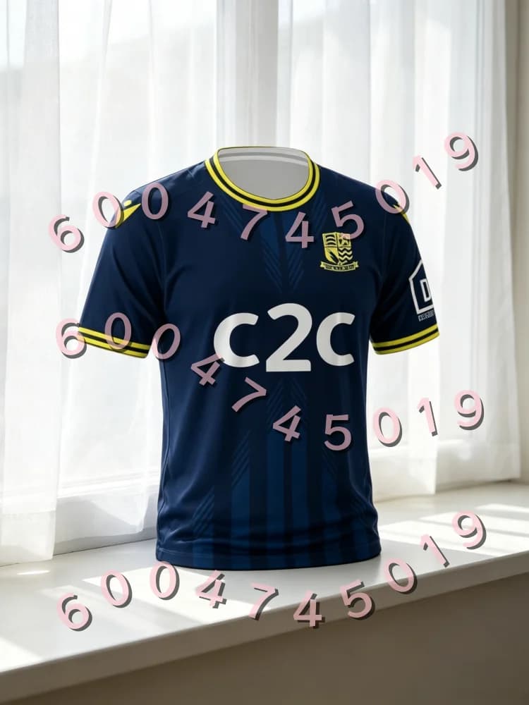 Maglia da Calcio Home del Southend United FC, Completi Coordinati per Famiglia, Maglietta da Calcio Blu Navy e Gialla, Abbigliamento Sportivo ad Asciugatura Rapida per Adulti e Bambini