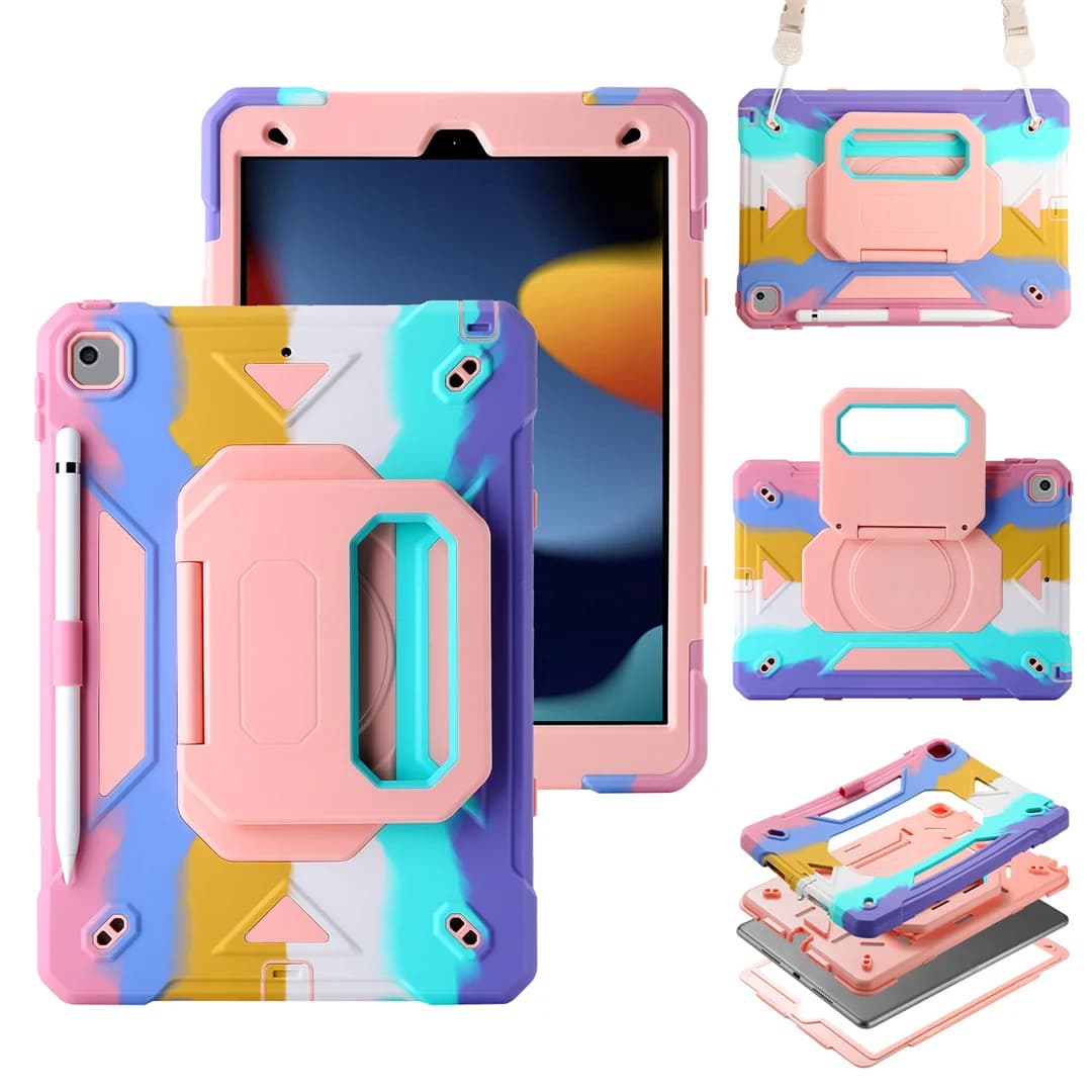 Custodia Resistente 2026 Nuova per iPad 7 8 9 10 11 Gen Air 6th Pro 2024 11 Pollici con Porta Penna, Supporto Multi-Angolo e Tracolla