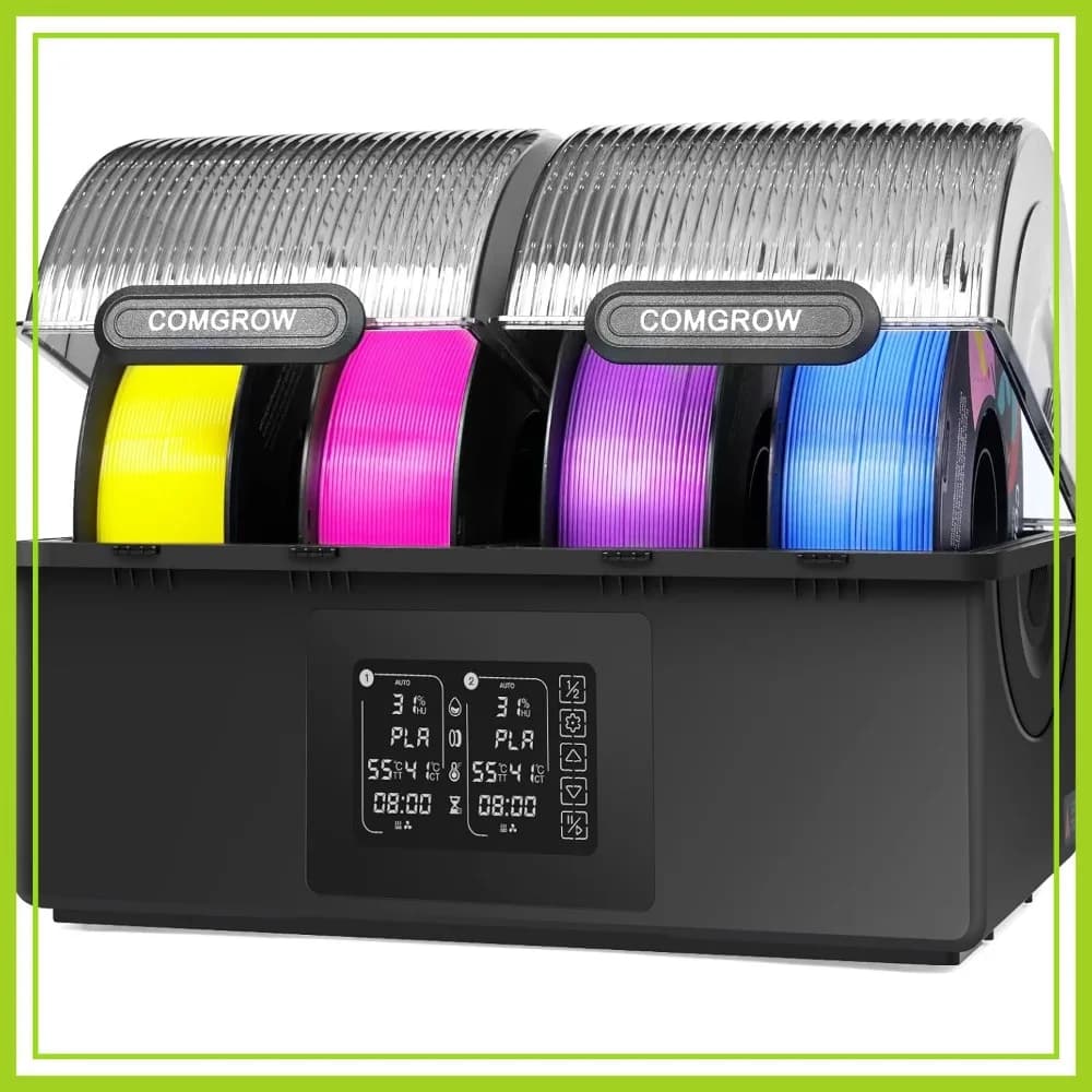 Asciugatrice per Filamenti a 4 Bobine, Doppia Camera con Riscaldatore PTC 200W 85 ° Filamento C per PLA PETG ABS TPU ASA 1.75/2.85mm