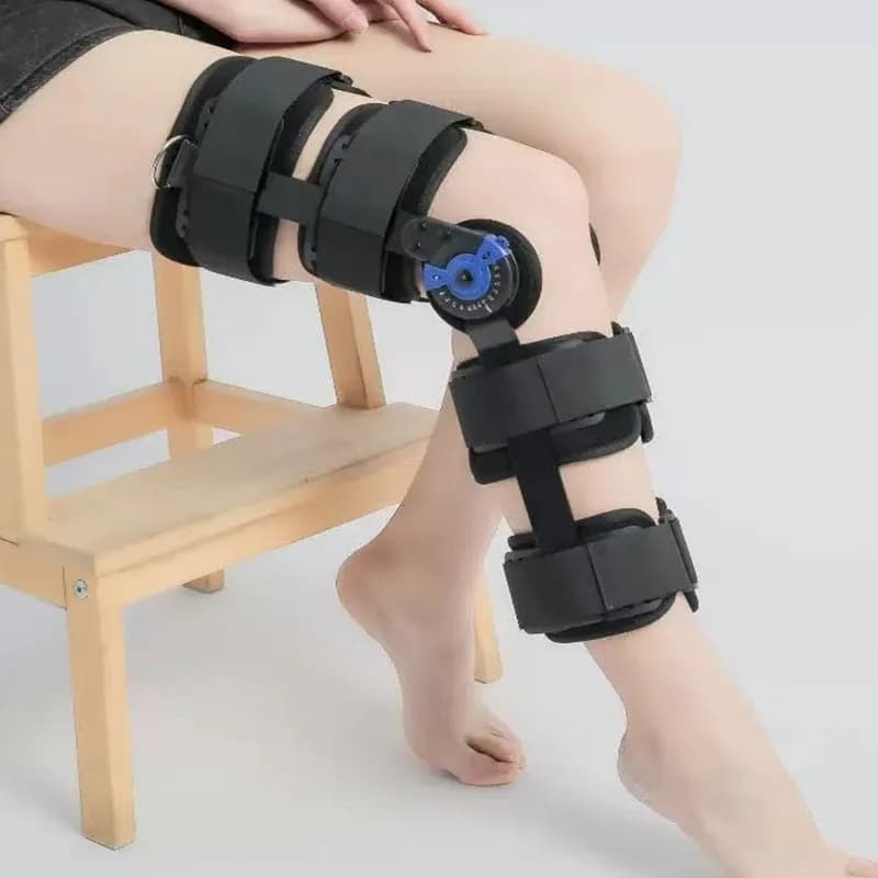 1 Pezzo Ginocchiera Ortopedica con Cerniera e Regolazione ROM - Immobilizzatore e Stabilizzatore Medico per Ginocchio - Supporto Post-Operatorio Regolabile - Per Lesioni ACL, MCL e PCL