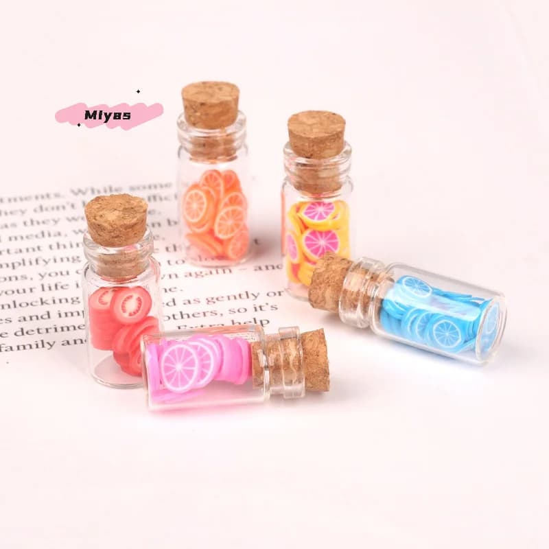 Set di 5 Barattoli di Frutta Assortita in Vetro in Miniatura per Casa delle Bambole 1/12, Giocattolo per Bambini, Accessori per Casa delle Bambole