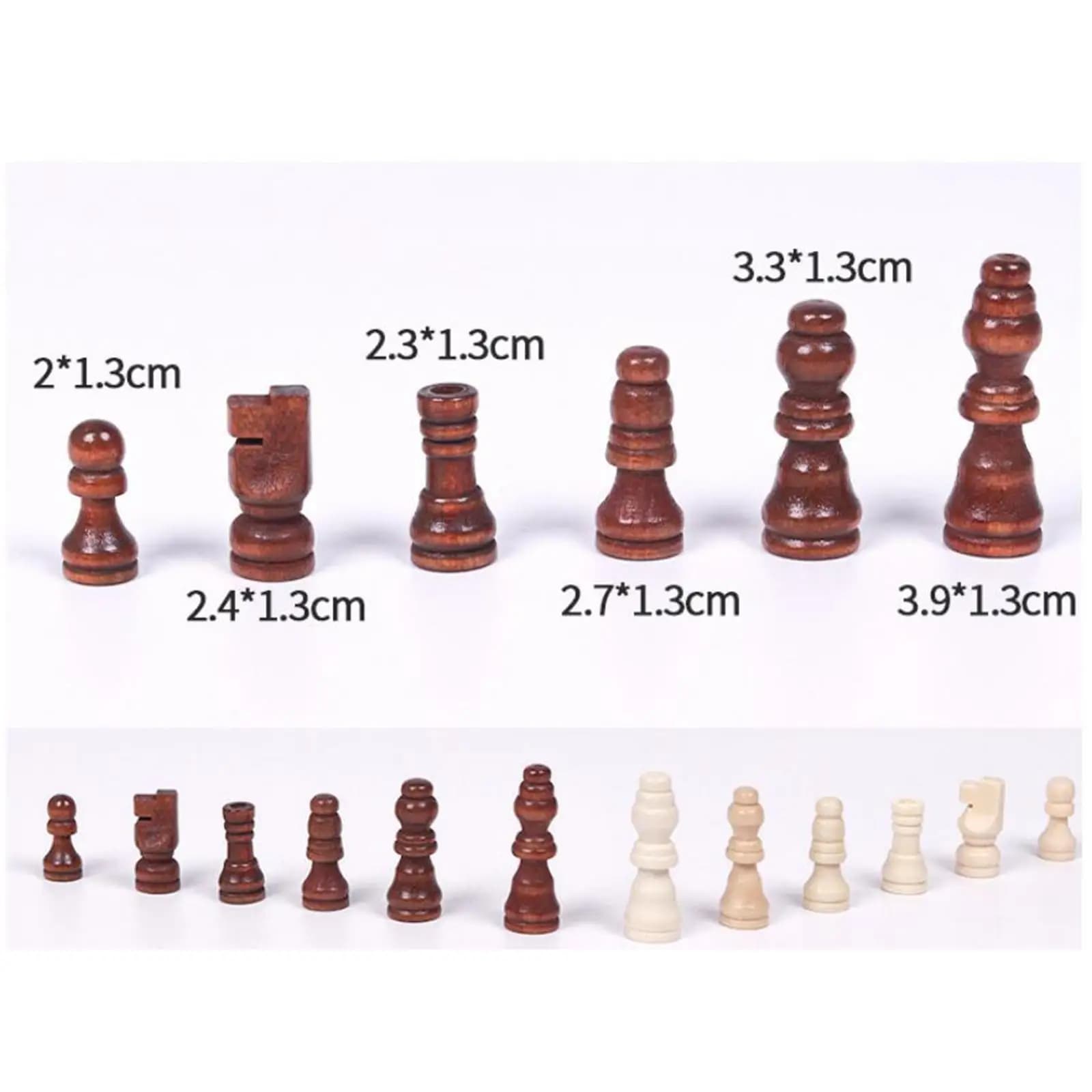 Wood International Chess Piece Set of 32 Padded Felt Bottom Handcrafted