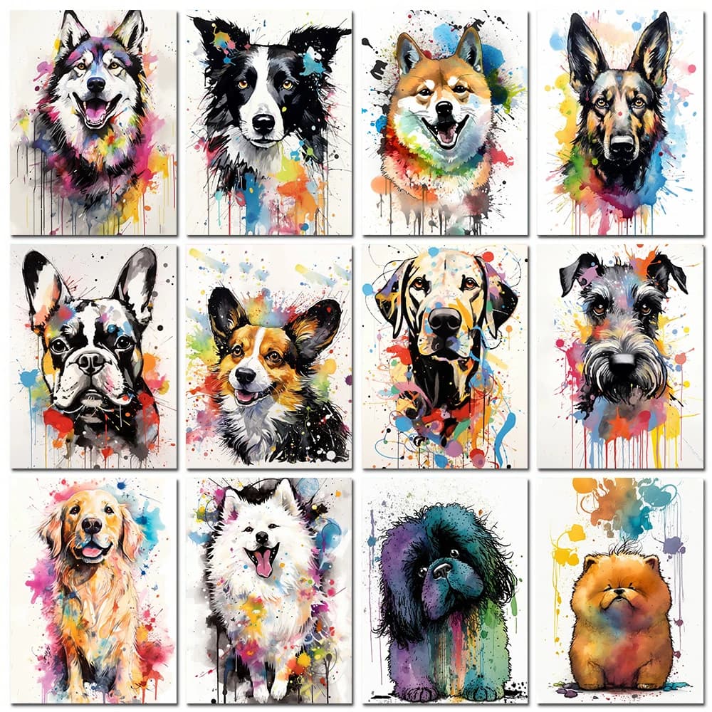 Pittura diamante animale Graffiti strass ricamo cane mosaico punto croce regalo per bambini arte fatta a mano decorazione della casa
