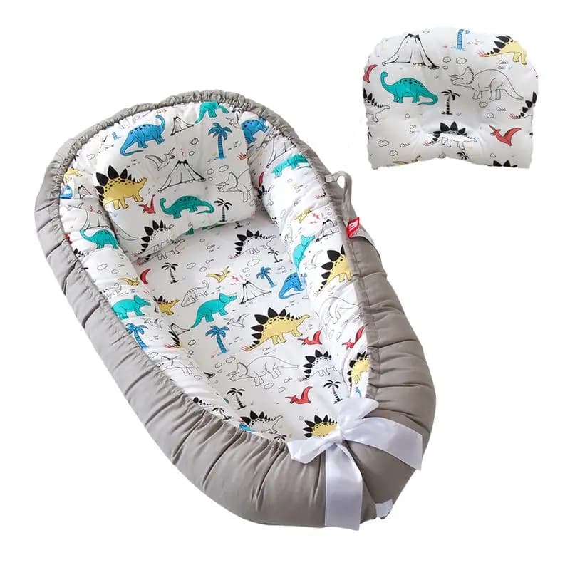 Lettino nido per bambini con cuscino Lettino portatile Lettino per neonato regolabile Lettino da viaggio Morbido e traspirante per paraurti per letto neonato