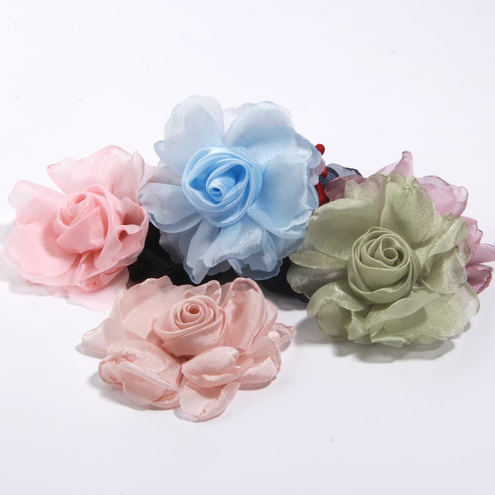 Tessuto per corpetto rosa francese artigianale da 8 cm per spilla Squisito fiore artificiale di fascia alta per accessori eleganti per zaino