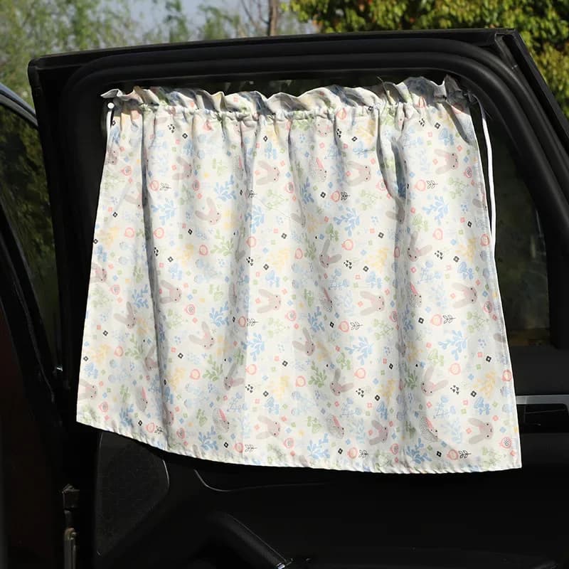 Tendina Parasole per Auto in Cotone con Disegni Cartoon, Protezione Solare con Ventosa, Isolamento Termico, Accessori per Auto