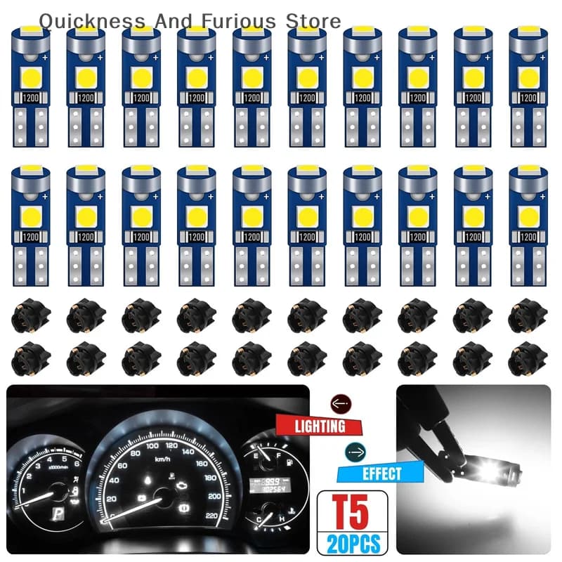【MO】20 Pz 12 V Canbus T5 58 74 286 W1.2W 3030 LED 3SMD Cuneo LED Luce Cruscotto Auto Cruscotto Pannello Strumenti Lampada Lampadina