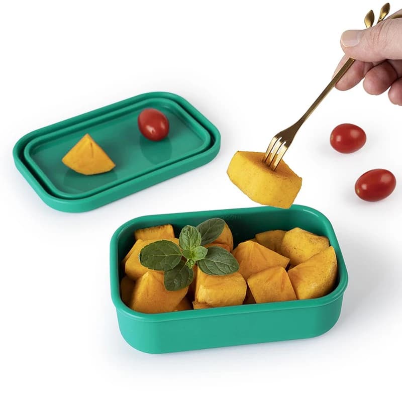 Contenitore in silicone a guscio duro riutilizzabile e resistente alle perdite per il pranzo Bento per adulti e adolescenti Contenitore per la preparazione dei pasti senza BPA