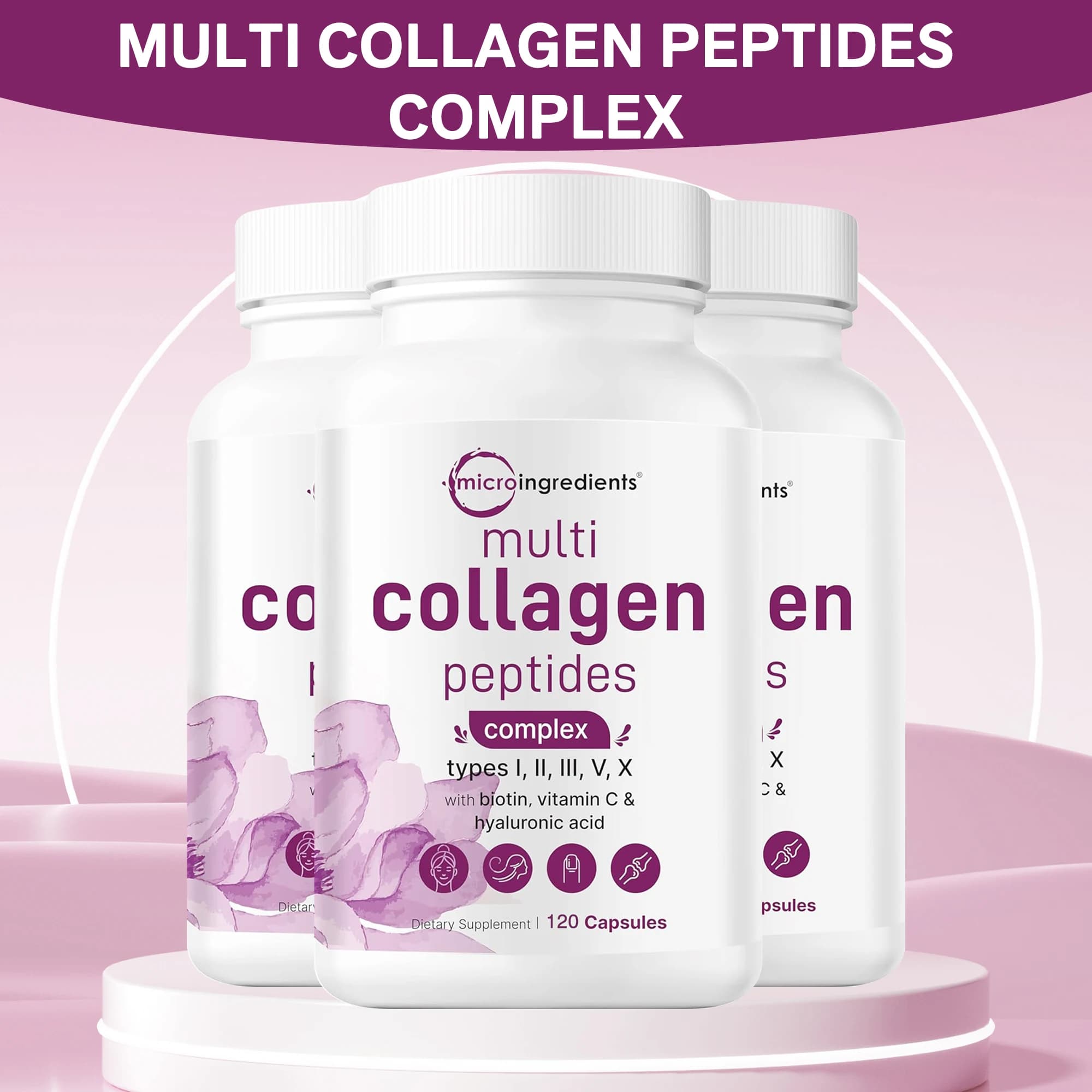 Multi-colagenic supplement - Vitamin C Whitening Skin Care Biotin Anti-aging Type I II III VX Hydrolyzed collagen supplement