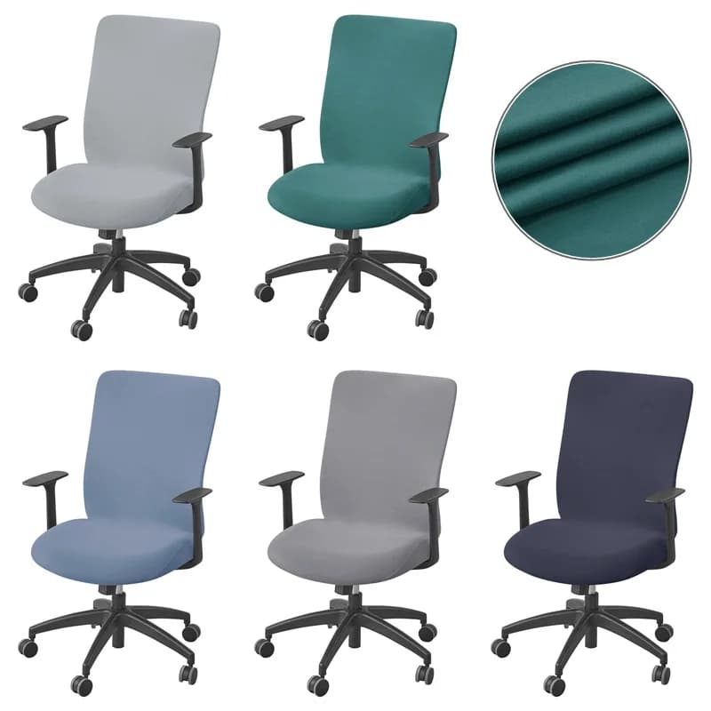 1 pz Coprisedia da Ufficio in Spandex Tinta Unita, Fodera Elastica per Sedia da Computer, Copertura per Sedia Girevole da Gaming per Studio e Hotel
