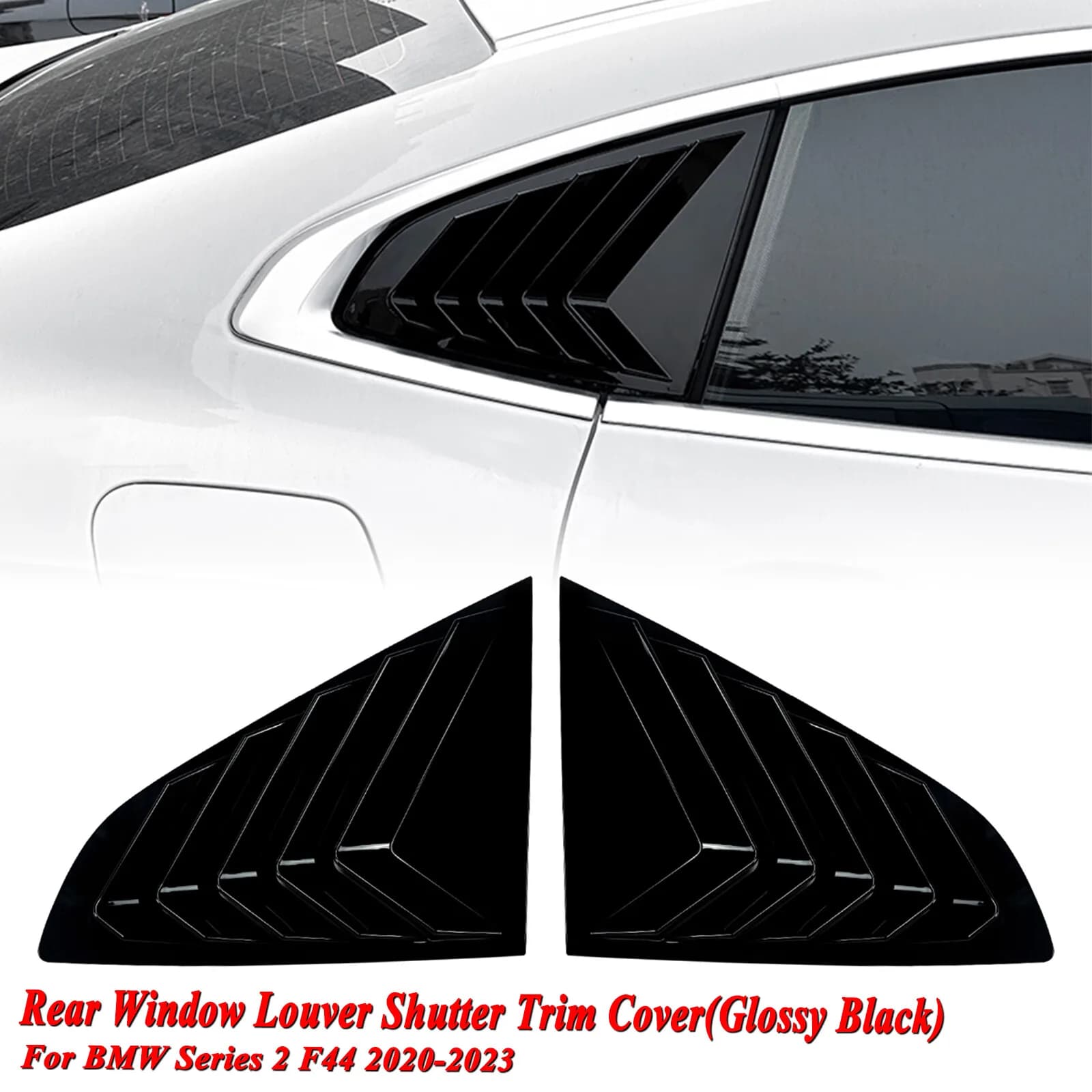 ABS Finestrino Laterale Posteriore Feritoia Otturatore Trim Per BMW Serie 2 F44 2020-2023 Lato Posteriore Parabrezza In Vetro Parasole Triangolo Trim