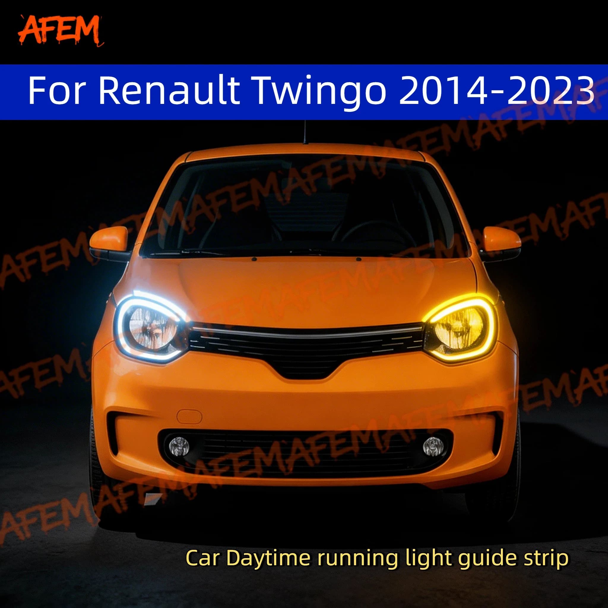 2Pcs For Renault Twingo 2014-2023 12V Led Guide Strip Headlight For Car Daytime Running Lights Turn Signal DRL Car Modification