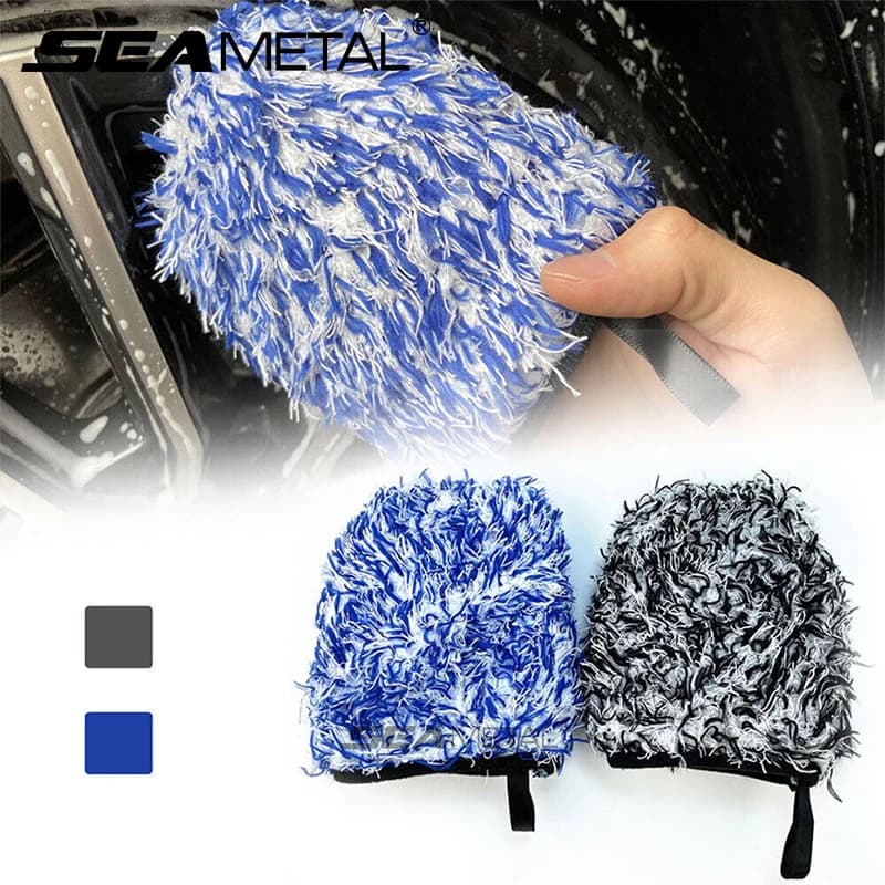 SEAMETAL Microfiber Car Wash Gloves Wheel Hub Cleaning Gloves Automatic Wheel Hub Gloves for washing ultra soft thickening for car details