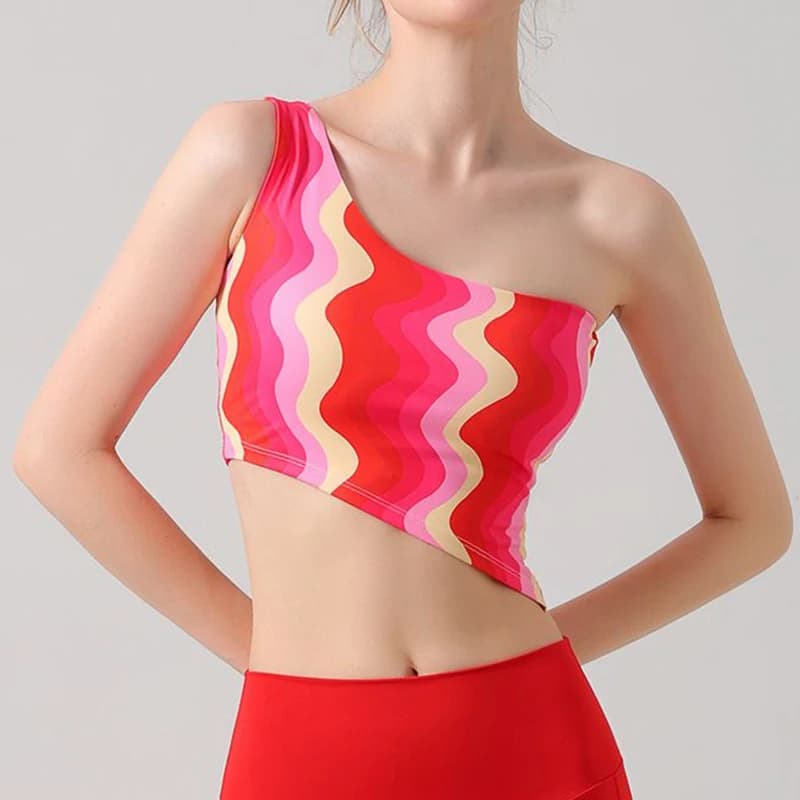 2025 Nuova spalla Intimo sportivo Moda stampata Abbigliamento yoga Gilet Tappetino per il petto da donna Reggiseno fitness sportivo Set da due pezzi