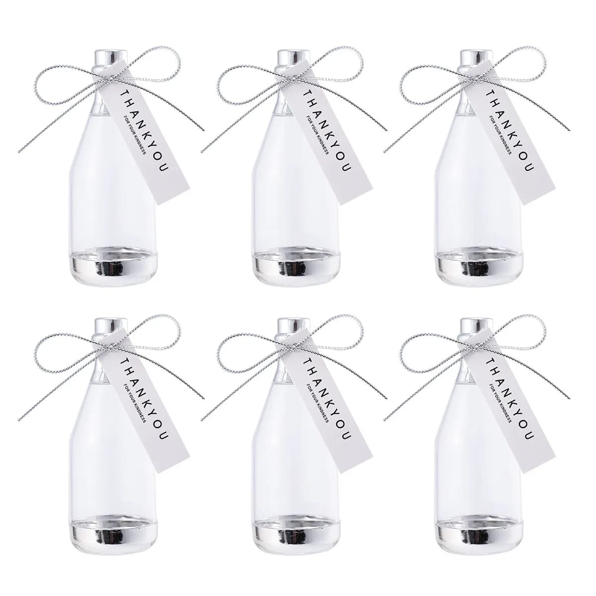 6 Pezzi Scatole per Caramelle in Plastica, Mini Bottiglie Decorative Leggere per Feste, Matrimoni, Compleanni, Snack, Cioccolato, Frutta Secca