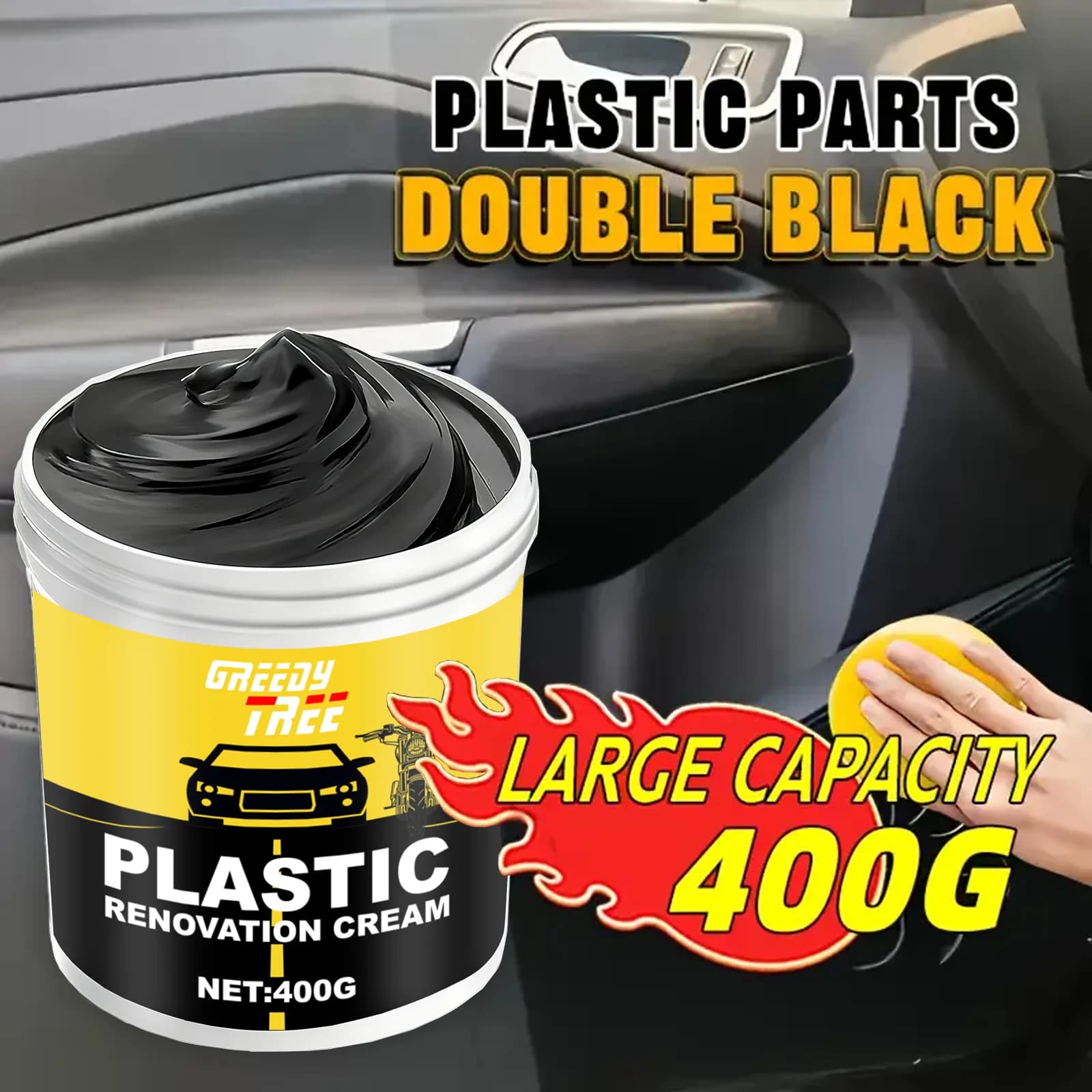 Cera Renewal for Plastic Auto 400g - Quick Repair Graffi, Reset and Protects bumpers, Interior, Dashboard